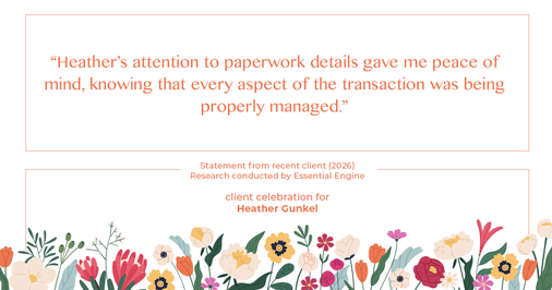 Testimonial for real estate agent Heather Gunkel with Keller Williams Real Estate Langhorne in Langhorne, PA: "Heather's attention to paperwork details gave me peace of mind, knowing that every aspect of the transaction was being properly managed."