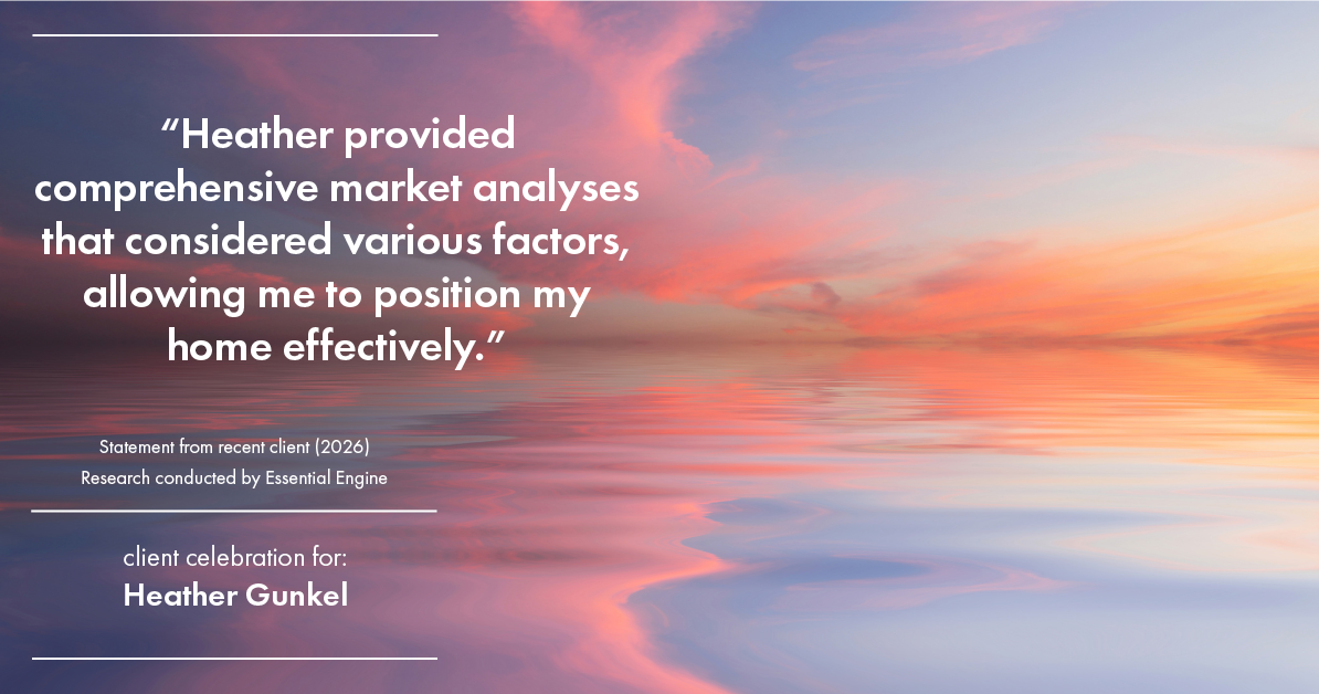 Testimonial for real estate agent Heather Gunkel with Keller Williams Real Estate Langhorne in Langhorne, PA: "Heather provided comprehensive market analyses that considered various factors, allowing me to position my home effectively."