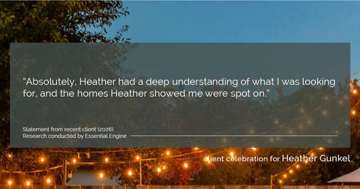 Testimonial for real estate agent Heather Gunkel with Keller Williams Real Estate Langhorne in Langhorne, PA: "Absolutely, Heather had a deep understanding of what I was looking for, and the homes Heather showed me were spot on."