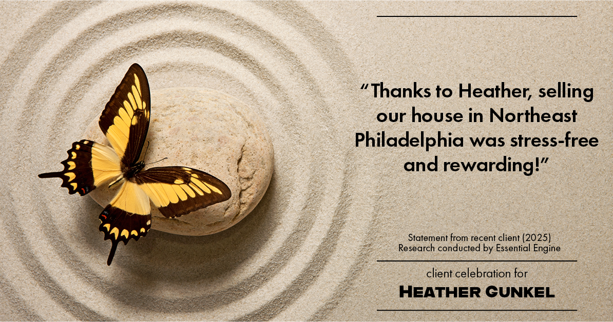 Testimonial for real estate agent Heather Gunkel with Keller Williams Real Estate Langhorne in Langhorne, PA: "Thanks to Heather, selling our house in Northeast Philadelphia was stress-free and rewarding!"