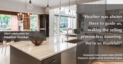 Testimonial for real estate agent Heather Gunkel with Keller Williams Real Estate Langhorne in Langhorne, PA: "Heather was always there to guide us, making the selling process less daunting. We're so thankful!"