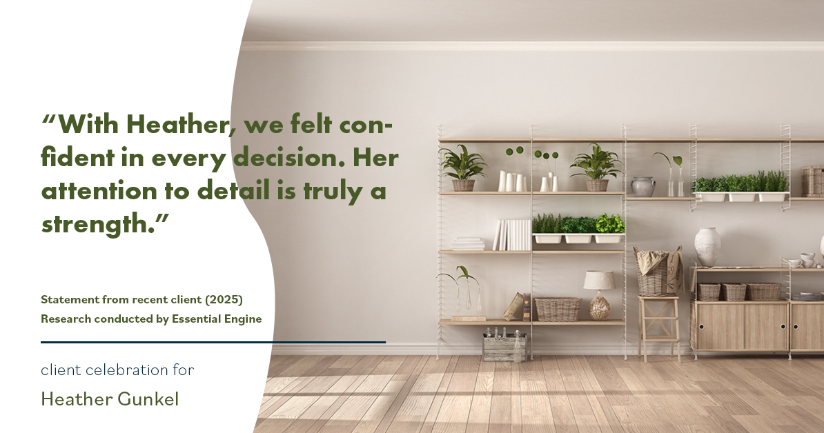 Testimonial for real estate agent Heather Gunkel with Keller Williams Real Estate Langhorne in Langhorne, PA: "With Heather, we felt confident in every decision. Her attention to detail is truly a strength."