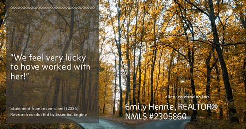 Testimonial for real estate agent Emily Henrie, REALTOR® NMLS #2305860 with Come on Home Colorado, LLC #2493955 in Littleton, CO: “We feel very lucky to have worked with her!”