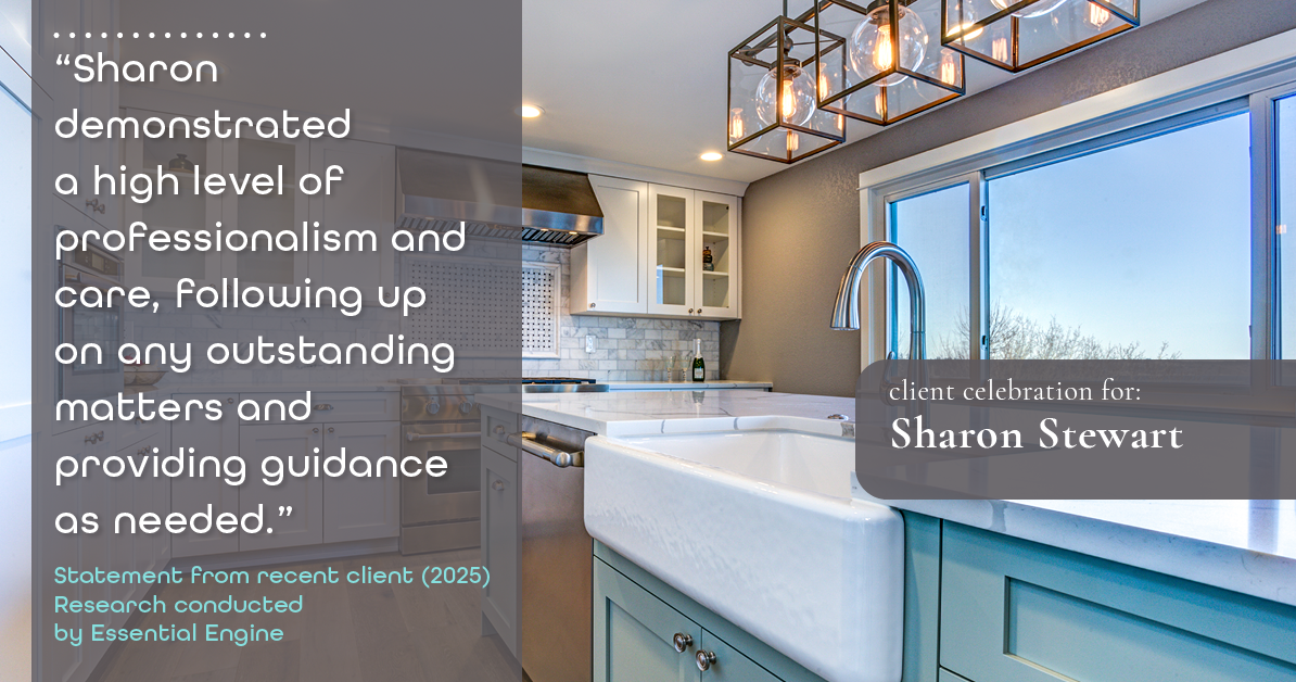 Testimonial for real estate agent Sharon Stewart with EXP Realty in New Castle, DE: "Sharon demonstrated a high level of professionalism and care, following up on any outstanding matters and providing guidance as needed."