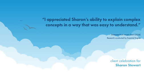 Testimonial for real estate agent Sharon Stewart with EXP Realty in New Castle, DE: "I appreciated Sharon's ability to explain complex concepts in a way that was easy to understand."