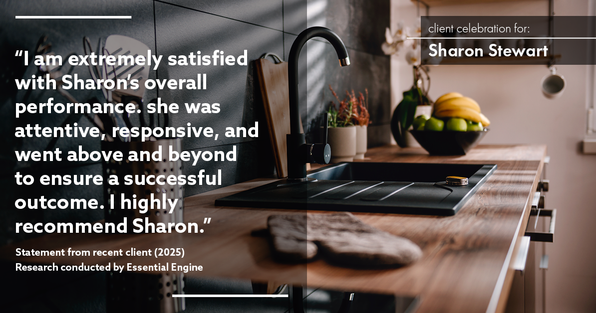 Testimonial for real estate agent Sharon Stewart with EXP Realty in New Castle, DE: "I am extremely satisfied with Sharon's overall performance. she was attentive, responsive, and went above and beyond to ensure a successful outcome. I highly recommend Sharon."