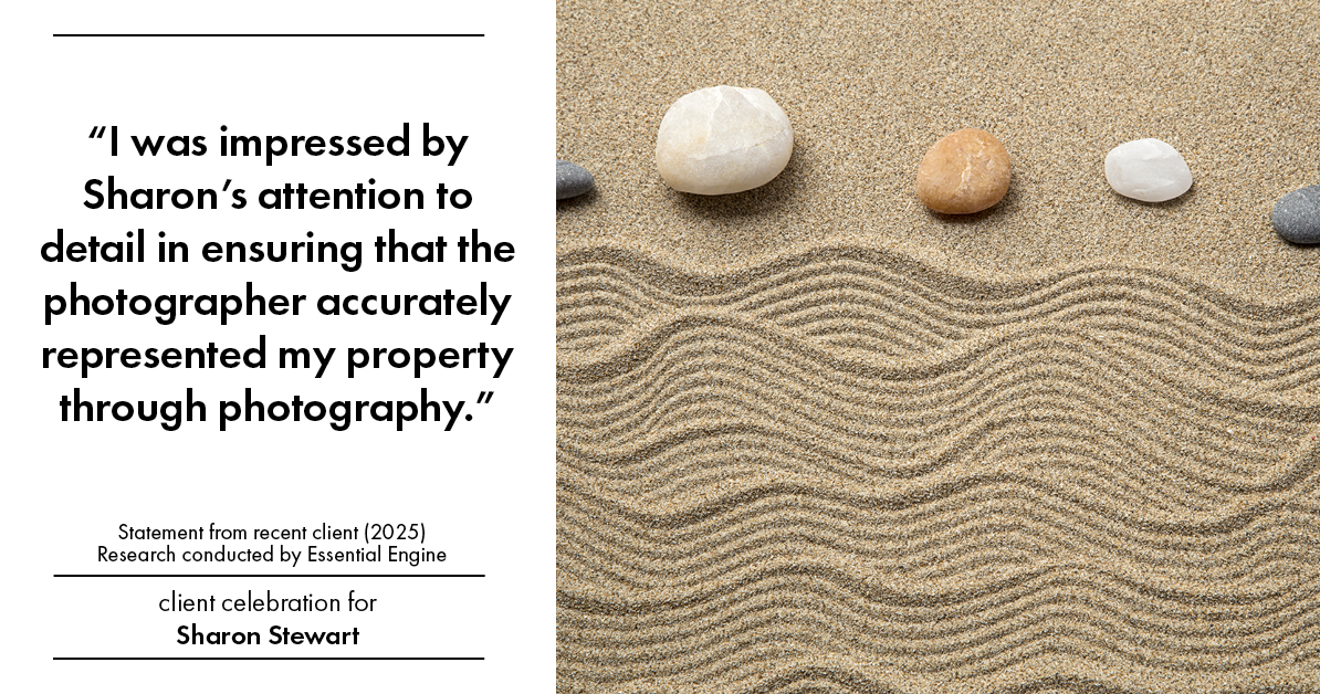 Testimonial for real estate agent Sharon Stewart with EXP Realty in New Castle, DE: "I was impressed by Sharon's attention to detail in ensuring that the photographer accurately represented my property through photography."