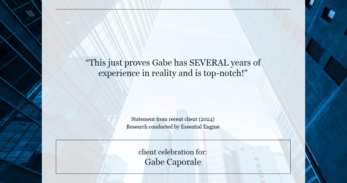 Testimonial for real estate agent Gabe Caporale with Caporale Realty Group in Elmwood Park, IL: "This just proves Gabe has SEVERAL years of experience in reality and is top-notch!"