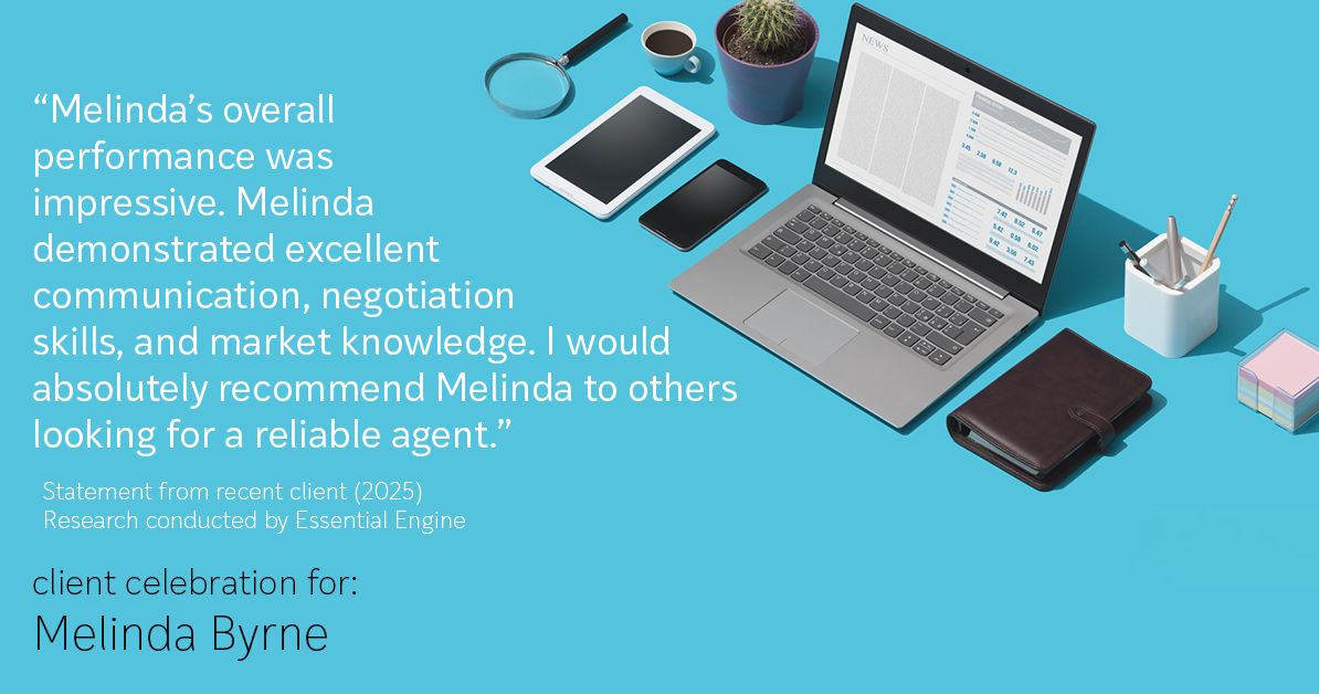 Testimonial for real estate agent Melinda Byrne with Key Realty in Concord, CA: "Melinda's overall performance was impressive. Melinda demonstrated excellent communication, negotiation skills, and market knowledge. I would absolutely recommend Melinda to others looking for a reliable agent."