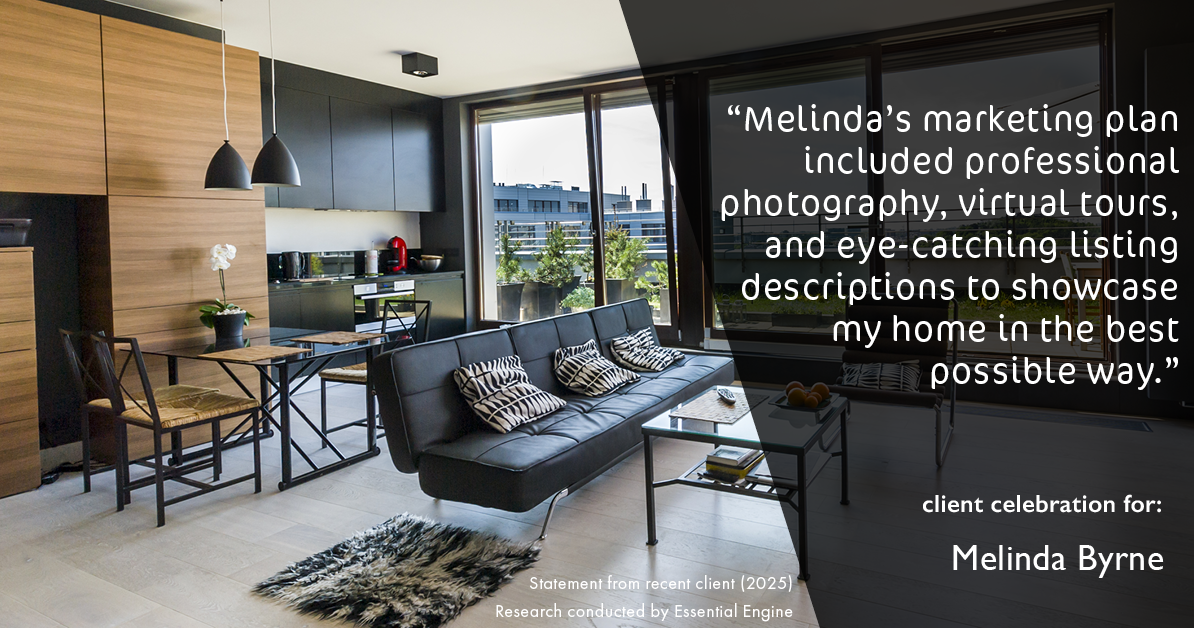 Testimonial for real estate agent Melinda Byrne with Key Realty in Concord, CA: "Melinda's marketing plan included professional photography, virtual tours, and eye-catching listing descriptions to showcase my home in the best possible way."