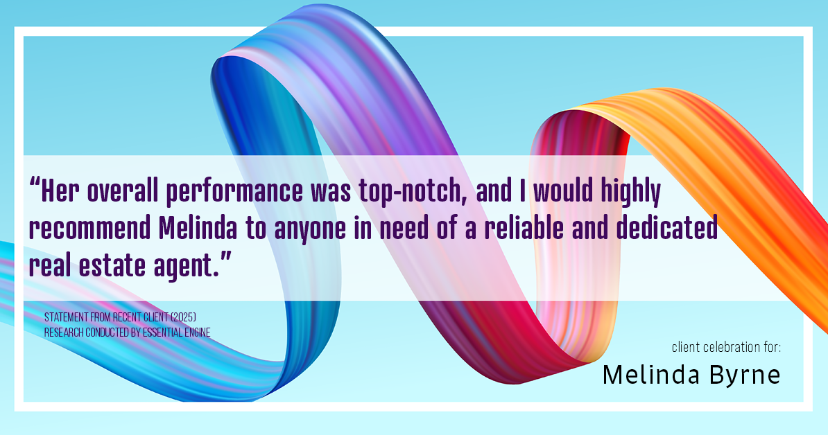 Testimonial for real estate agent Melinda Byrne with Key Realty in Concord, CA: "Her overall performance was top-notch, and I would highly recommend Melinda to anyone in need of a reliable and dedicated real estate agent."
