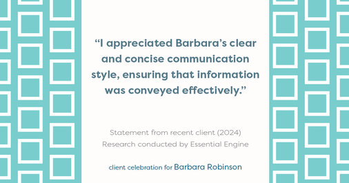 Testimonial for real estate agent Barbara Robinson with Red Apple Realty, Inc. in Hudson, NY: "I appreciated Barbara's clear and concise communication style, ensuring that information was conveyed effectively."