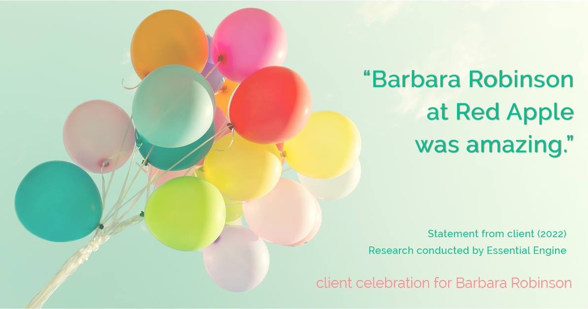 Testimonial for real estate agent Barbara Robinson with Red Apple Realty, Inc. in Hudson, NY: “Barbara Robinson at Red Apple was amazing.”
