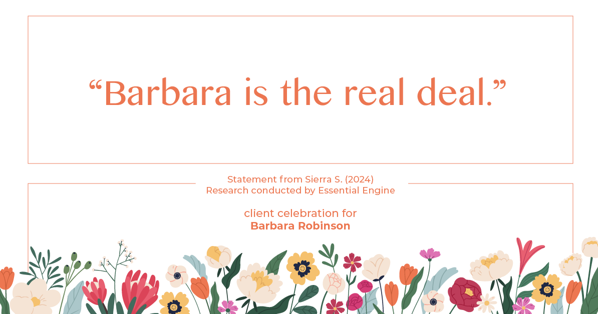 Testimonial for real estate agent Barbara Robinson with Red Apple Realty, Inc. in Hudson, NY: "Barbara is the real deal."
