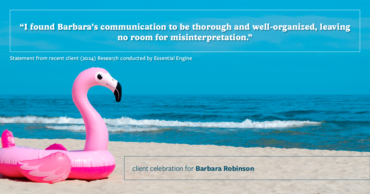 Testimonial for real estate agent Barbara Robinson with Red Apple Realty, Inc. in Hudson, NY: "I found Barbara's communication to be thorough and well-organized, leaving no room for misinterpretation."