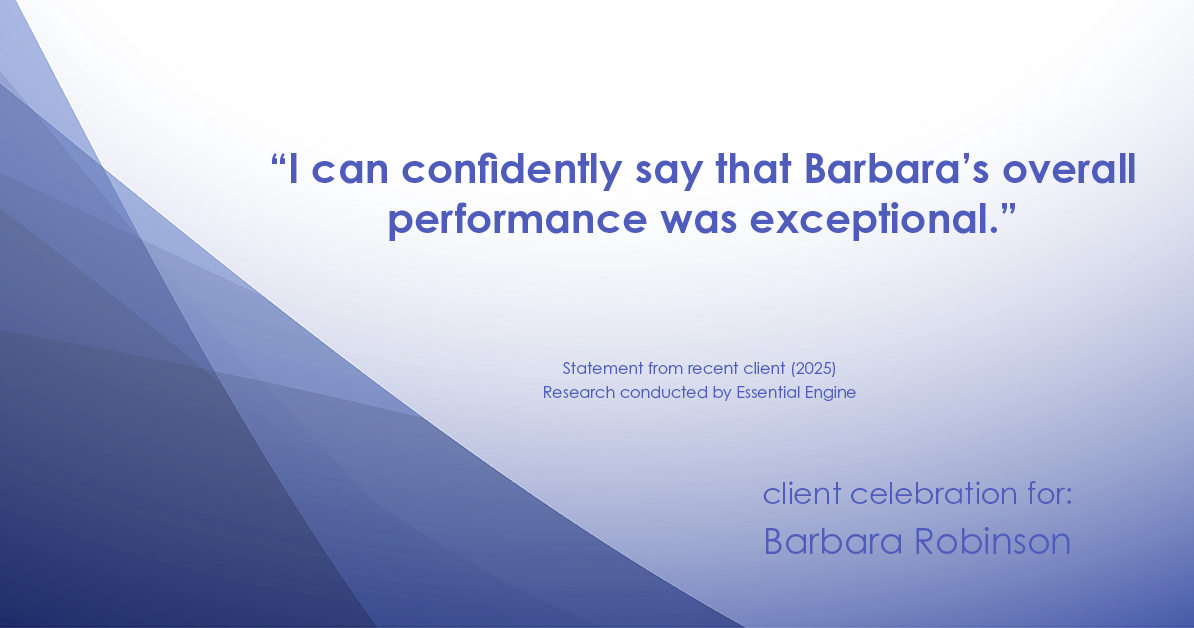 Testimonial for real estate agent Barbara Robinson with Red Apple Realty, Inc. in Hudson, NY: "I can confidently say that Barbara's overall performance was exceptional."