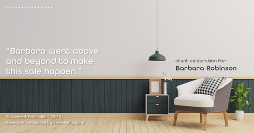 Testimonial for real estate agent Barbara Robinson with Red Apple Realty, Inc. in Hudson, NY: “Barbara went above and beyond to make this sale happen.”