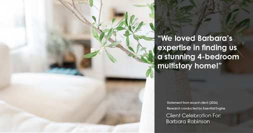 Testimonial for real estate agent Barbara Robinson with Red Apple Realty, Inc. in Hudson, NY: "We loved Barbara's expertise in finding us a stunning 4-bedroom multistory home!"