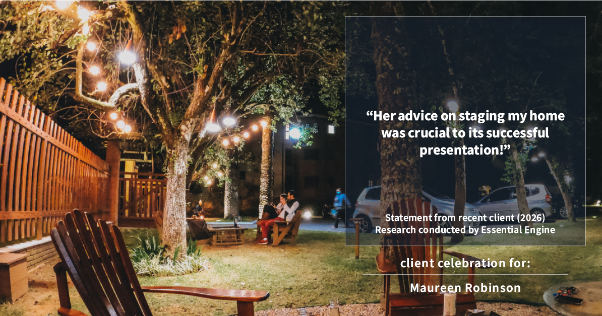 Testimonial for real estate agent Maureen Robinson with Keller Williams Real Estate in West Chester, PA: "Her advice on staging my home was crucial to its successful presentation!"