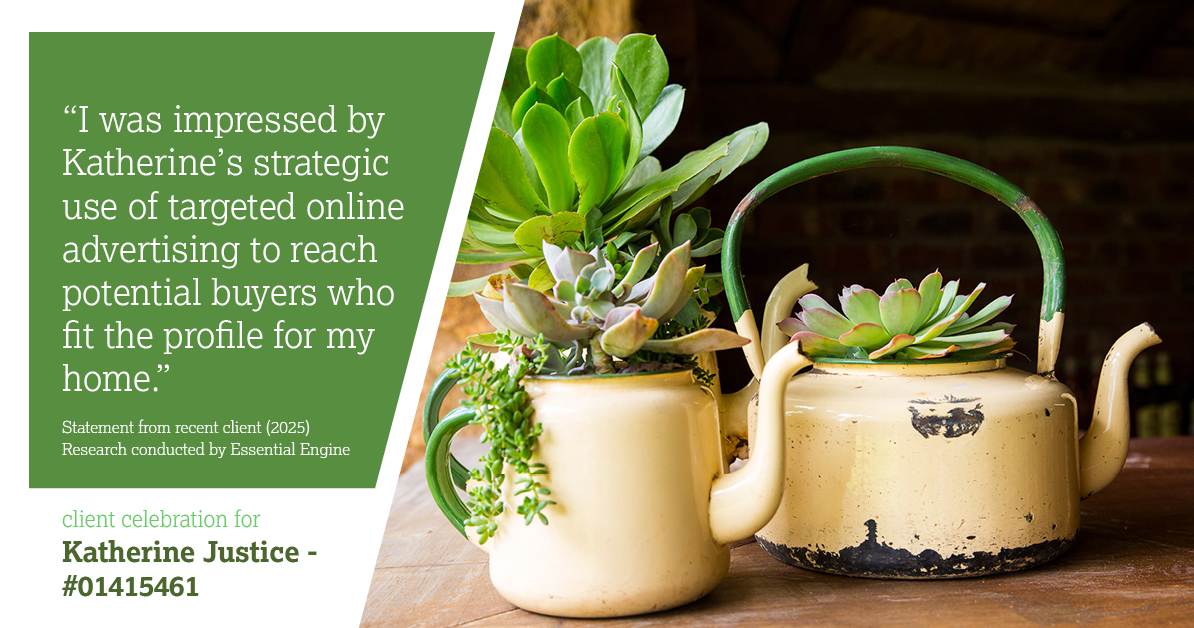 Testimonial for real estate agent Katherine Justice with EXP Realty of Northern California in Fresno, CA: "I was impressed by Katherine's strategic use of targeted online advertising to reach potential buyers who fit the profile for my home."