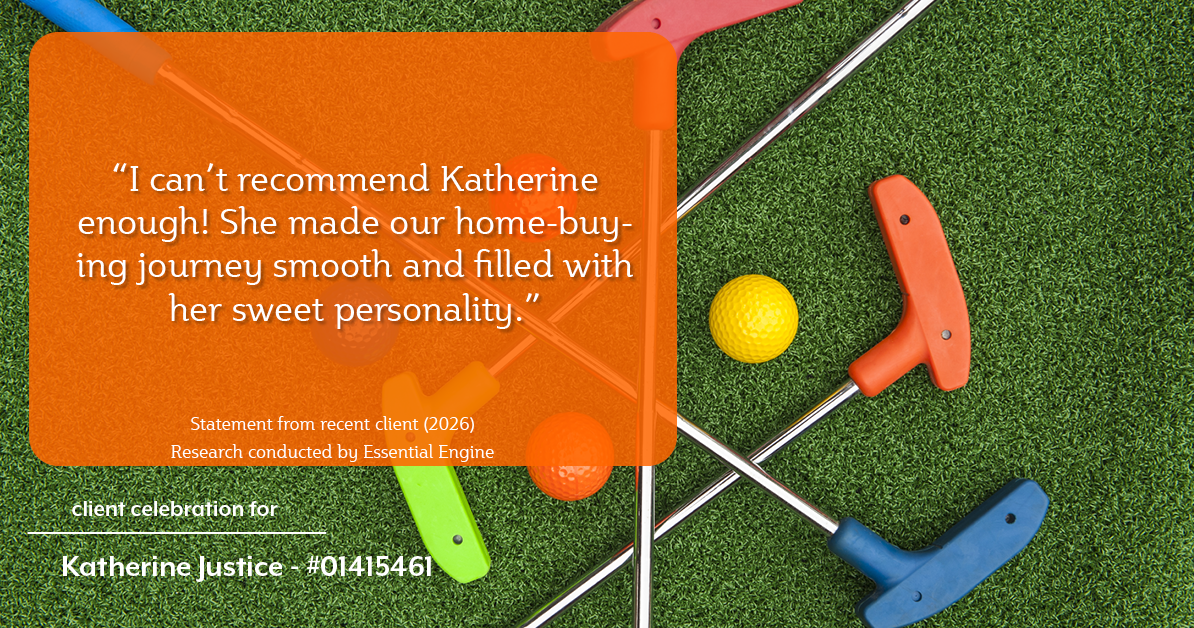 Testimonial for real estate agent Katherine Justice with London Properties in Fresno, CA: "I can't recommend Katherine enough! She made our home-buying journey smooth and filled with her sweet personality."