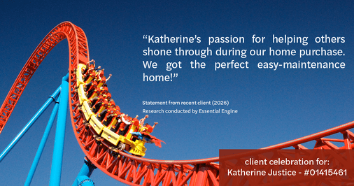 Testimonial for real estate agent Katherine Justice with London Properties in Fresno, CA: "Katherine's passion for helping others shone through during our home purchase. We got the perfect easy-maintenance home!"