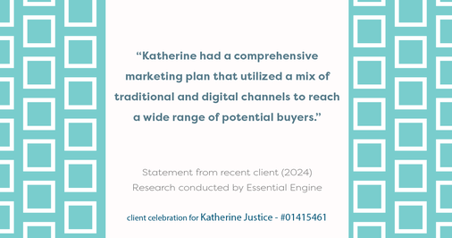 Testimonial for real estate agent Katherine Justice with EXP Realty of Northern California in Fresno, CA: "Katherine had a comprehensive marketing plan that utilized a mix of traditional and digital channels to reach a wide range of potential buyers."