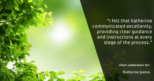 Testimonial for real estate agent Katherine Justice with London Properties in Fresno, CA: "I felt that Katherine communicated excellently, providing clear guidance and instructions at every stage of the process."