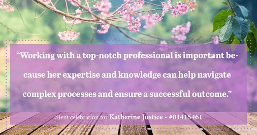 Testimonial for real estate agent Katherine Justice with EXP Realty of Northern California in Fresno, CA: "Working with a top-notch professional is important because her expertise and knowledge can help navigate complex processes and ensure a successful outcome."