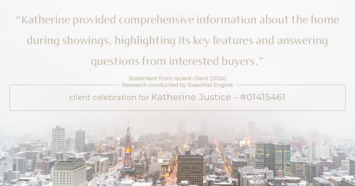 Testimonial for real estate agent Katherine Justice with EXP Realty of Northern California in Fresno, CA: "Katherine provided comprehensive information about the home during showings, highlighting its key features and answering questions from interested buyers."