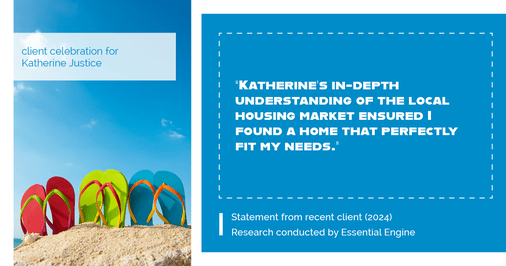 Testimonial for real estate agent Katherine Justice with EXP Realty of Northern California in Fresno, CA: "Katherine's in-depth understanding of the local housing market ensured I found a home that perfectly fit my needs."