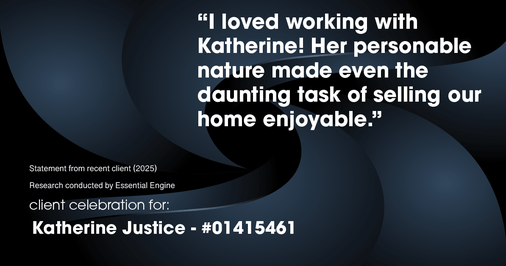 Testimonial for real estate agent Katherine Justice with EXP Realty of Northern California in Fresno, CA: "I loved working with Katherine! Her personable nature made even the daunting task of selling our home enjoyable."