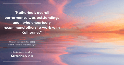 Testimonial for real estate agent Katherine Justice with London Properties in Fresno, CA: "Katherine's overall performance was outstanding, and I wholeheartedly recommend others to work with Katherine."