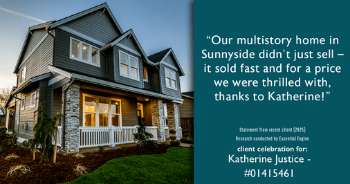 Testimonial for real estate agent Katherine Justice with EXP Realty of Northern California in Fresno, CA: "Our multistory home in Sunnyside didn't just sell – it sold fast and for a price we were thrilled with, thanks to Katherine!"