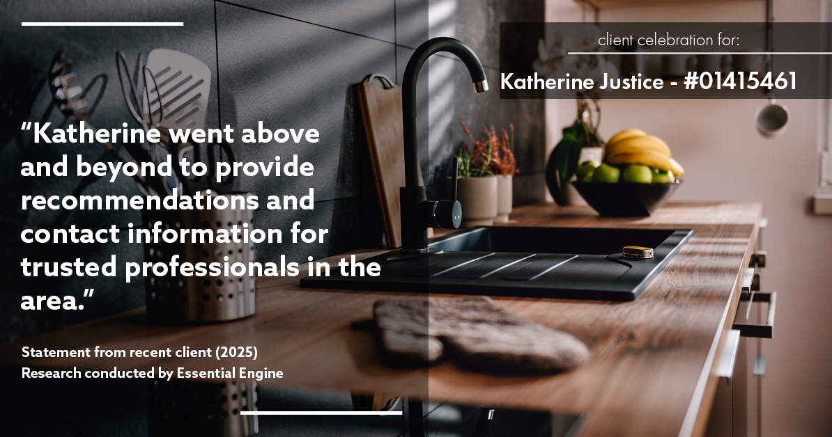 Testimonial for real estate agent Katherine Justice with EXP Realty of Northern California in Fresno, CA: "Katherine went above and beyond to provide recommendations and contact information for trusted professionals in the area."