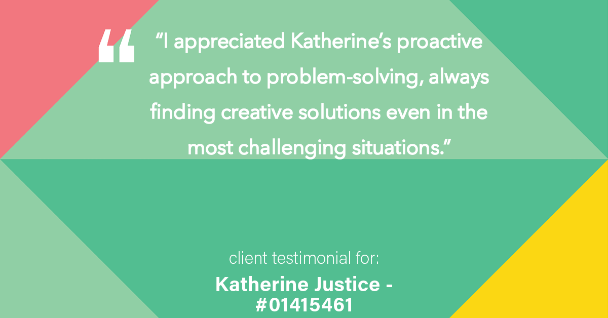 Testimonial for real estate agent Katherine Justice with EXP Realty in Fresno, CA: "I appreciated Katherine's proactive approach to problem-solving, always finding creative solutions even in the most challenging situations."