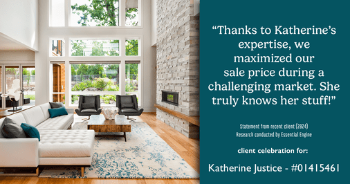 Testimonial for real estate agent Katherine Justice with EXP Realty of Northern California in Fresno, CA: "Thanks to Katherine's expertise, we maximized our sale price during a challenging market. She truly knows her stuff!"