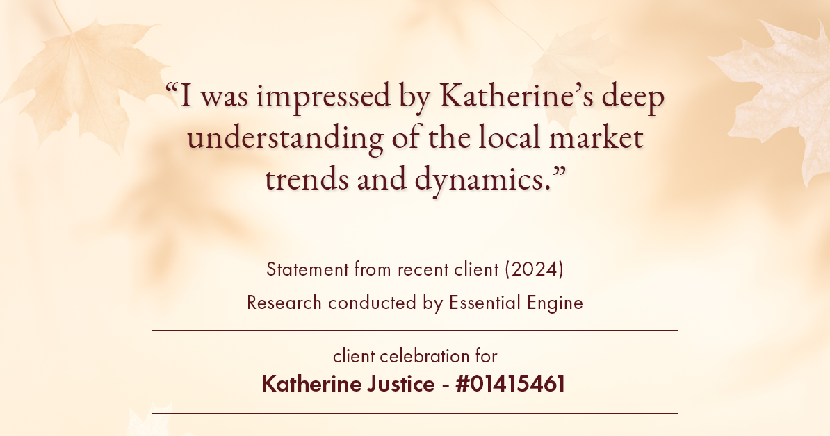 Testimonial for real estate agent Katherine Justice with EXP Realty of Northern California in Fresno, CA: "I was impressed by Katherine's deep understanding of the local market trends and dynamics."