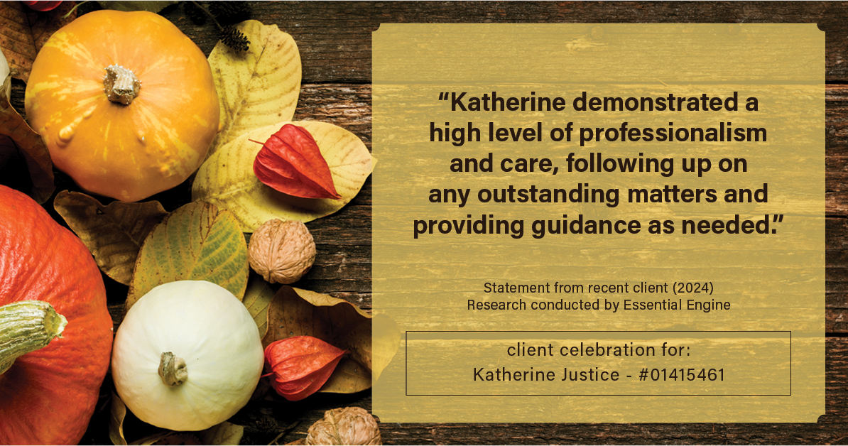 Testimonial for real estate agent Katherine Justice with EXP Realty of Northern California in Fresno, CA: "Katherine demonstrated a high level of professionalism and care, following up on any outstanding matters and providing guidance as needed."