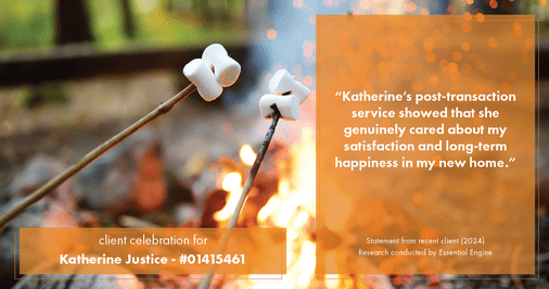 Testimonial for real estate agent Katherine Justice with EXP Realty of Northern California in Fresno, CA: "Katherine's post-transaction service showed that she genuinely cared about my satisfaction and long-term happiness in my new home."