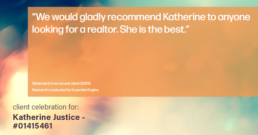 Testimonial for real estate agent Katherine Justice with EXP Realty of Northern California in Fresno, CA: "We would gladly recommend Katherine to anyone looking for a realtor. She is the best."