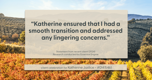 Testimonial for real estate agent Katherine Justice with EXP Realty of Northern California in Fresno, CA: "Katherine ensured that I had a smooth transition and addressed any lingering concerns."