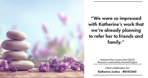 Testimonial for real estate agent Katherine Justice with EXP Realty of Northern California in Fresno, CA: "We were so impressed with Katherine's work that we're already planning to refer her to friends and family."
