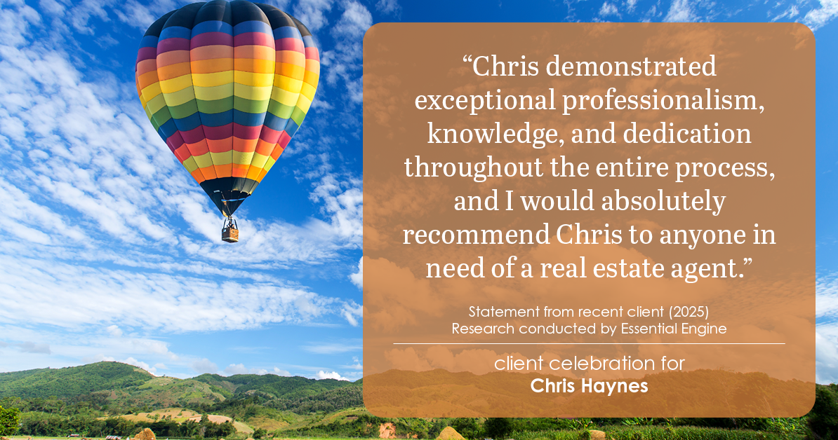 Testimonial for real estate agent Chris Haynes with Windermere Real Estate/Shoreline in Shoreline, WA: "Chris demonstrated exceptional professionalism, knowledge, and dedication throughout the entire process, and I would absolutely recommend Chris to anyone in need of a real estate agent."