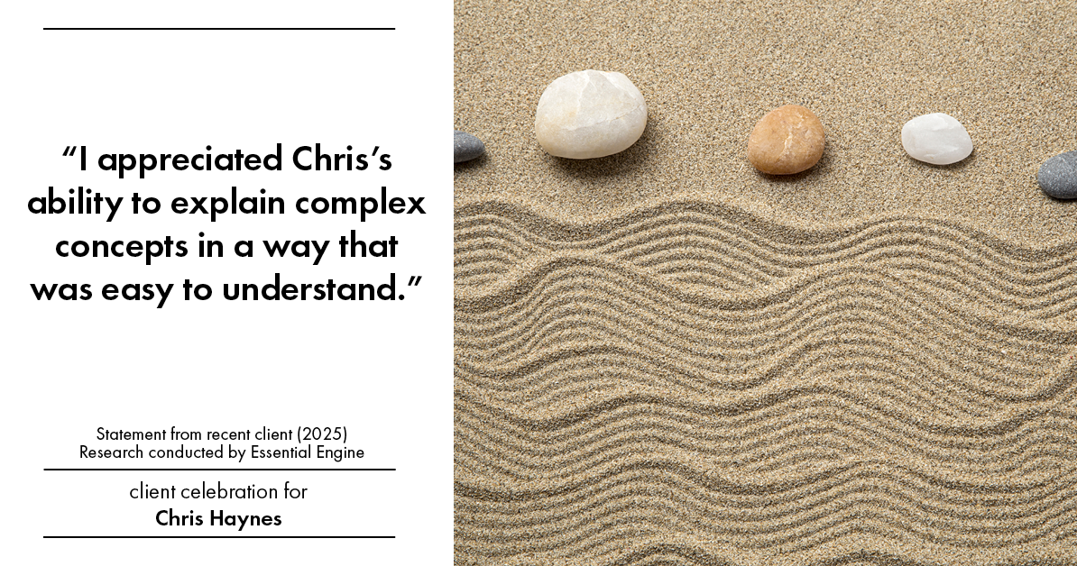 Testimonial for real estate agent Chris Haynes with Windermere Real Estate/Shoreline in Shoreline, WA: "I appreciated Chris's ability to explain complex concepts in a way that was easy to understand."