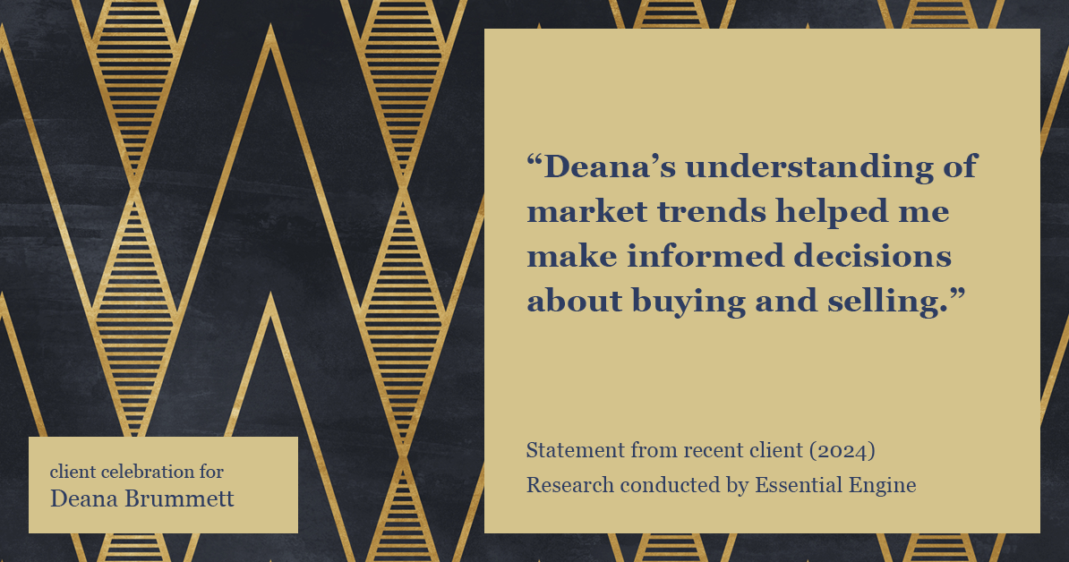 Testimonial for real estate agent Deana Brummett with Coldwell Banker Realty in Charlotte, NC: "Deana's understanding of market trends helped me make informed decisions about buying and selling."