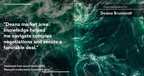 Testimonial for real estate agent Deana Brummett with Coldwell Banker Realty in Charlotte, NC: "Deana market area knowledge helped me navigate complex negotiations and secure a favorable deal."
