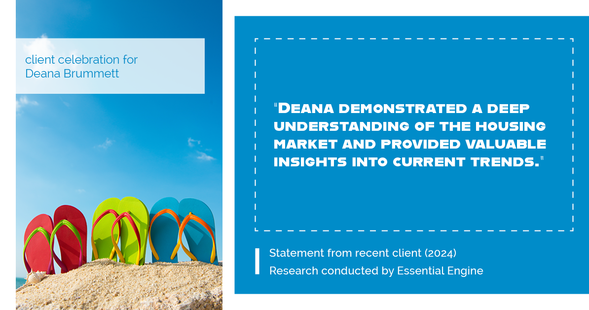 Testimonial for real estate agent Deana Brummett with Coldwell Banker Realty in Charlotte, NC: "Deana demonstrated a deep understanding of the housing market and provided valuable insights into current trends."