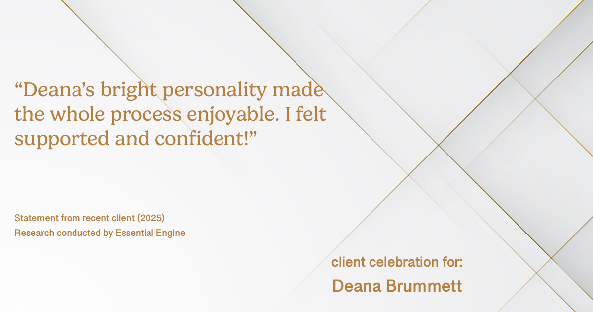 Testimonial for real estate agent Deana Brummett with Coldwell Banker Realty in Charlotte, NC: "Deana's bright personality made the whole process enjoyable. I felt supported and confident!"