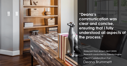 Testimonial for real estate agent Deana Brummett with Coldwell Banker Realty in Charlotte, NC: "Deana's communication was clear and concise, ensuring that I fully understood all aspects of the process."